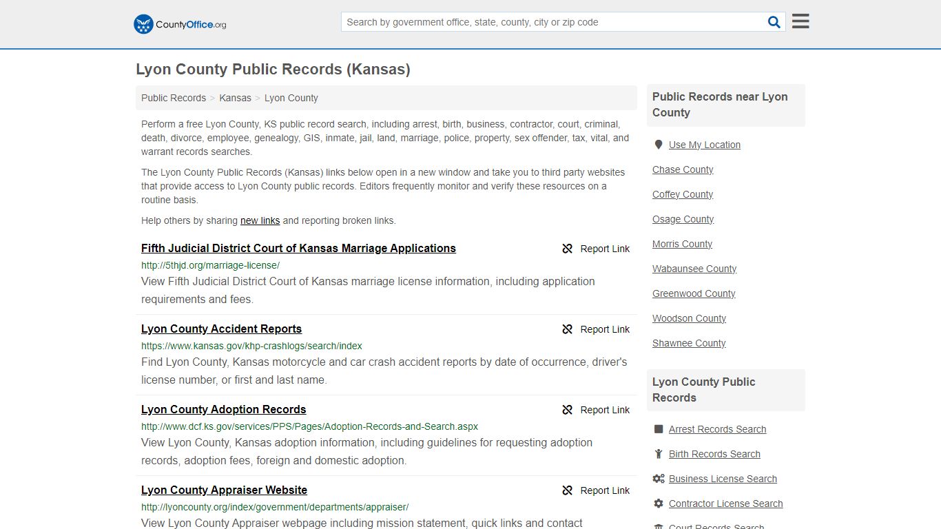 Lyon County Public Records (Kansas) - County Office