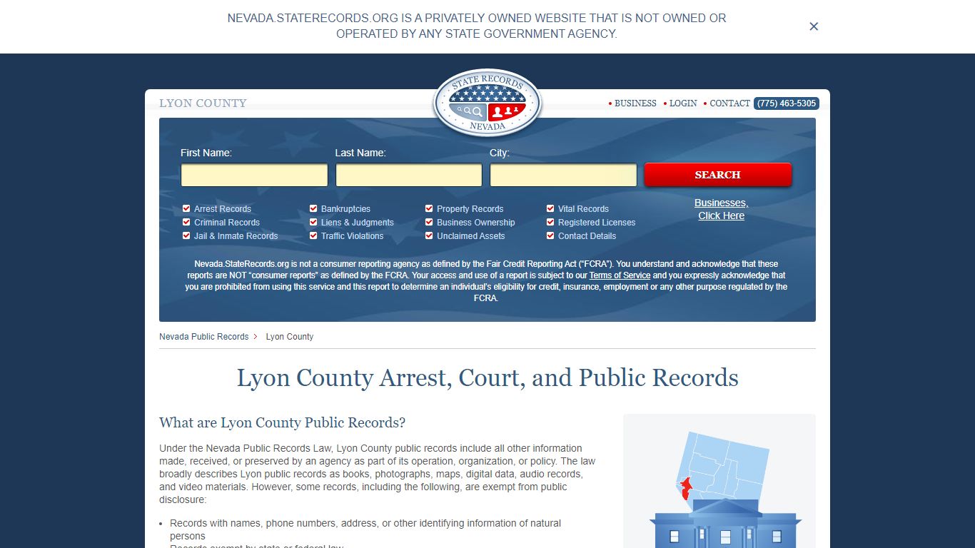 Lyon County Arrest, Court, and Public Records
