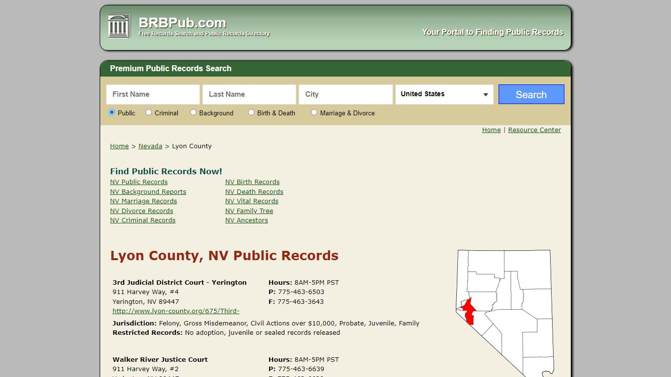 Lyon County Public Records | Search Nevada Government Databases